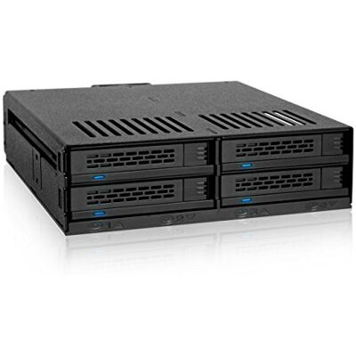 Icy Dock Mobiele Rack/Backplane Kooi/Rackbehuizing voor 4 x SSD/HDD 2.5" SATA/SAS Hot Swap in 1 5.25" Bay (Installatie zonder gereedschap) ExpressCage MB324SP-B Icy Dock Mobiele Rack/Backplane Kooi/Rackbehuizing voor 4 x SSD/HDD 2.5" SATA/SAS Hot Swap in 1 5.25" Bay (Installatie zonder gereedschap) ExpressCage MB324SP-B
