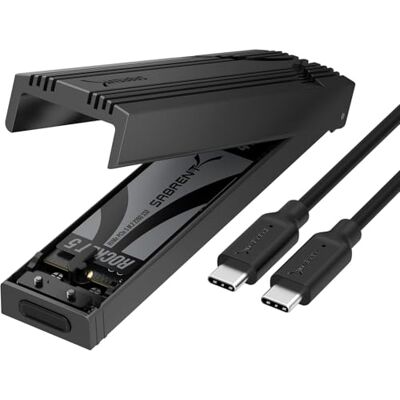 SABRENT NVMe USB C-behuizing, gereedschapsloze M.2 SSD behuizing voor 2230-2280, 10 Gbps USB 3.2 Gen 2 adapter, aluminium koeling, externe M.2 harde schijf behuizing voor NVMe SSD (EC-PNVO) SABRENT NVMe USB C-behuizing, gereedschapsloze M.2 SSD behuizing voor 2230-2280, 10 Gbps USB 3.2 Gen 2 adapter, aluminium koeling, externe M.2 harde schijf behuizing voor NVMe SSD (EC-PNVO)