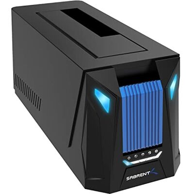 SABRENT USB C Docking Station voor M.2 PCIe/NVMe en SATA 2,5/3,5 inch SSD & HDD met off-line klonen, zonder gereedschap, ondersteunt UASP, USB-kabel inbegrepen (DS-UNHC) SABRENT USB C Docking Station voor M.2 PCIe/NVMe en SATA 2,5/3,5 inch SSD & HDD met off-line klonen, zonder gereedschap, ondersteunt UASP, USB-kabel inbegrepen (DS-UNHC)