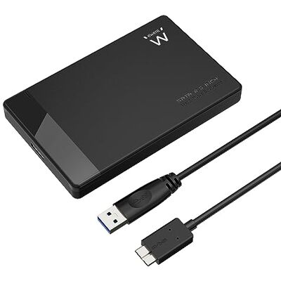 Ewent Harde schijfbehuizing 2,5 inch, USB type A en type B 3.2 (Gen1) naar SATA III/UASP, 5 Gbit/s, externe behuizing voor harde schijf SSD en HDD van ABS 9,5 mm en 7 mm, zonder gereedschap/zonder schroeven, zwart Ewent Harde schijfbehuizing 2,5 inch, USB type A en type B 3.2 (Gen1) naar SATA III/UASP, 5 Gbit/s, externe behuizing voor harde schijf SSD en HDD van ABS 9,5 mm en 7 mm, zonder gereedschap/zonder schroeven, zwart