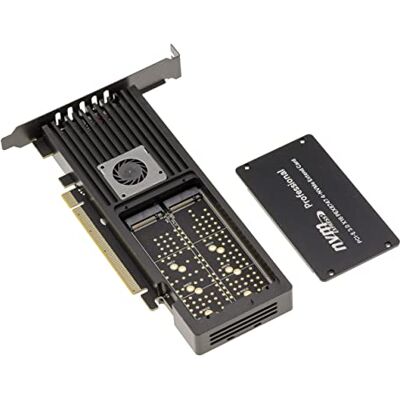 KALEA-INFORMATIQUE PCIe 3.0 x16 controllerkaart voor 4 M.2 NVMe SSD's met PEX8747 PLX chipset M2 SSD bescherming door bekisting geventileerd aluminium KALEA-INFORMATIQUE PCIe 3.0 x16 controllerkaart voor 4 M.2 NVMe SSD's met PEX8747 PLX chipset M2 SSD bescherming door bekisting geventileerd aluminium