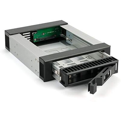 Fantec BP-T3525 SAS I, II + SATA I, II, III afneembaar rek voor 3,5 inch / 2,5 inch harde schijf in 5,25 inch bay, behuizing van aluminium, zwart Fantec BP-T3525 SAS I, II + SATA I, II, III afneembaar rek voor 3,5 inch / 2,5 inch harde schijf in 5,25 inch bay, behuizing van aluminium, zwart