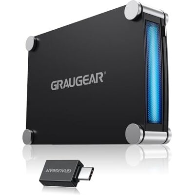 GRAUGEAR Externe aluminium behuizing voor 1x Blu-Ray-CD-DVD-speler, 5,25 inch SATA, USB 3.0 en eSATA-aansluiting, met USB-C adapter GRAUGEAR Externe aluminium behuizing voor 1x Blu-Ray-CD-DVD-speler, 5,25 inch SATA, USB 3.0 en eSATA-aansluiting, met USB-C adapter