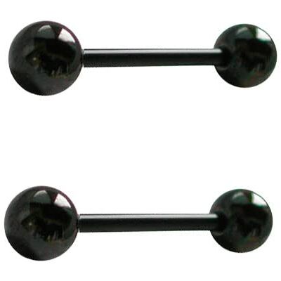 DENI 2 zwarte tongpiercings met flexibele schacht 16 mm lang, hypoallergeen bioplast materiaal, flexibele bioplast zwart, Flexibel bioplast zwart DENI 2 zwarte tongpiercings met flexibele schacht 16 mm lang, hypoallergeen bioplast materiaal, flexibele bioplast zwart, Flexibel bioplast zwart
