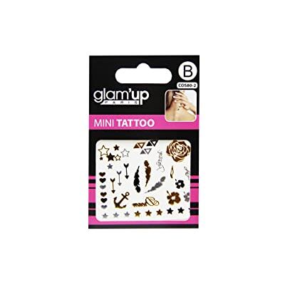 Glam Up Glam'Up Paris Mini-tatoeages voor het lichaam, nr. 80 – 2, zwart en goud Glam Up Glam'Up Paris Mini-tatoeages voor het lichaam, nr. 80 – 2, zwart en goud