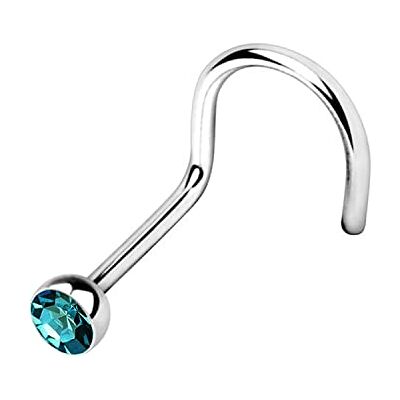 Warrior Neuspiercing stud gebogen neus met Tsjechische kristallen bal chirurgisch staal 316L steriel 22G (0,8 mm) lengte 6,5 mm x 2,5 mm PBS-002 / PTB-002 Warrior Neuspiercing stud gebogen neus met Tsjechische kristallen bal chirurgisch staal 316L steriel 22G (0,8 mm) lengte 6,5 mm x 2,5 mm PBS-002 / PTB-002