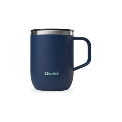 QWETCH 350 ml roestvrijstalen thermosbeker met nachtblauw handvat Thermosbeker voor koffie en thee 6 uur warm en 12 uur koud lekvrij deksel, herbruikbaar, compatibel met filter QWETCH 350 ml roestvrijstalen thermosbeker met nachtblauw handvat Thermosbeker voor koffie en thee 6 uur warm en 12 uur koud lekvrij deksel, herbruikbaar, compatibel met filter