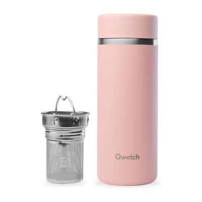QWETCH Thermostheepot voor nomadisch, 400 ml, theezeef met 2 filters, 12 uur warm/24 uur koud, waterdicht, herbruikbaar en duurzaam, voor thee, koffie, kruidenthee, fruit (pastelroze) QWETCH Thermostheepot voor nomadisch, 400 ml, theezeef met 2 filters, 12 uur warm/24 uur koud, waterdicht, herbruikbaar en duurzaam, voor thee, koffie, kruidenthee, fruit (pastelroze)