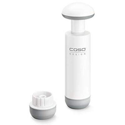 Caso Adapter & pompset voor alle VacuBoxxen en zip-zakken met ventiel, bijpassende adapter voor vacuümslang, handvacuümpomp, wit Caso Adapter & pompset voor alle VacuBoxxen en zip-zakken met ventiel, bijpassende adapter voor vacuümslang, handvacuümpomp, wit