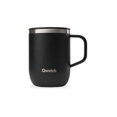 QWETCH Geïsoleerde Thermosbeker van roestvrij staal met handvat Zwart 350ml Koffie & Thee Thermosbeker 6 uur Warm & 12 uur Koud Schuifsluiting Anti-Spatten & Geschikt voor Infusers QWETCH Geïsoleerde Thermosbeker van roestvrij staal met handvat Zwart 350ml Koffie & Thee Thermosbeker 6 uur Warm & 12 uur Koud Schuifsluiting Anti-Spatten & Geschikt voor Infusers