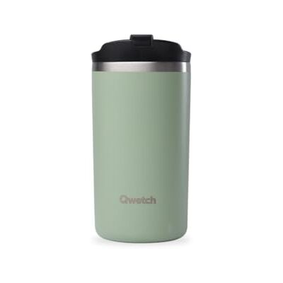 QWETCH Thermosbeker voor op reis lindegroen 350ml Thermo koffie en thee van roestvrij staal 6 uur warm en 12 uur koud waterdicht, reisbeker QWETCH Thermosbeker voor op reis lindegroen 350ml Thermo koffie en thee van roestvrij staal 6 uur warm en 12 uur koud waterdicht, reisbeker