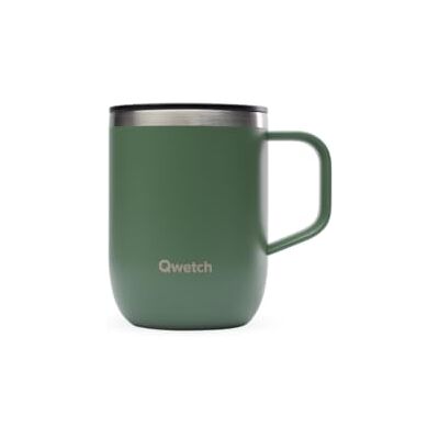 QWETCH Geïsoleerde Thermosbeker van roestvrij staal met handvat Kaki 350 ml Thermosbeker voor koffie en thee 6 uur warm en 12 uur koud Schuifsluiting tegen spatten & geschikt voor theezeef QWETCH Geïsoleerde Thermosbeker van roestvrij staal met handvat Kaki 350 ml Thermosbeker voor koffie en thee 6 uur warm en 12 uur koud Schuifsluiting tegen spatten & geschikt voor theezeef
