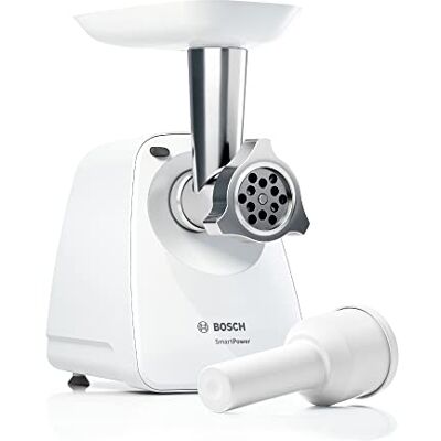 Bosch MFW2500W SmartPower vleesmolen, roestvrijstalen schijven, 350 W, wit Bosch MFW2500W SmartPower vleesmolen, roestvrijstalen schijven, 350 W, wit