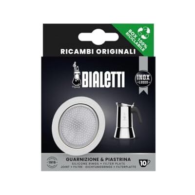 Bialetti Reserveonderdelen inclusief 1 afdichting en 1 plaatje, compatibel met Venus, Kitty, Musa en Class, 10 kopjes Bialetti Reserveonderdelen inclusief 1 afdichting en 1 plaatje, compatibel met Venus, Kitty, Musa en Class, 10 kopjes