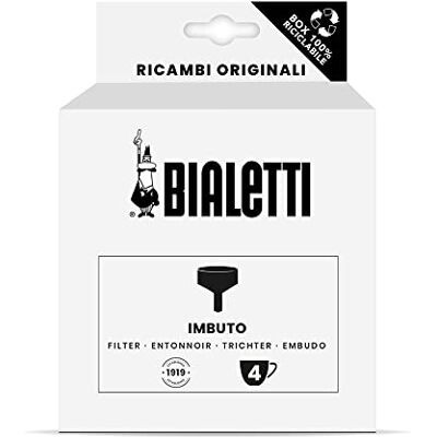 Bialetti Reserveonderdelen, inclusief 1 trechterfilter, compatibel met Moka Inductie 4 kopjes Bialetti Reserveonderdelen, inclusief 1 trechterfilter, compatibel met Moka Inductie 4 kopjes