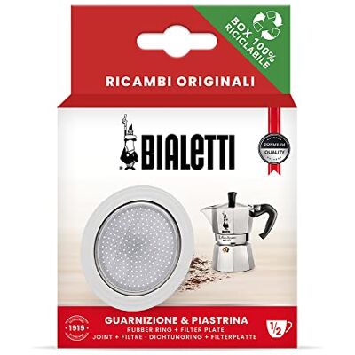 Bialetti Reserveonderdelen, inclusief 1 vulling en 1 plaat, compatibel met La Mokina en Mokka, 1 kop Bialetti Reserveonderdelen, inclusief 1 vulling en 1 plaat, compatibel met La Mokina en Mokka, 1 kop