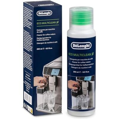 De'Longhi Eco DLSC550 Automatische reinigingsreiniger voor koffiebonen en reiniging van componenten van alle koffiezetapparaten, biologisch afbreekbaar, DLSC550, 250 ml De'Longhi Eco DLSC550 Automatische reinigingsreiniger voor koffiebonen en reiniging van componenten van alle koffiezetapparaten, biologisch afbreekbaar, DLSC550, 250 ml