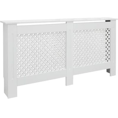 ECD Germany Radiatorbekleding, modern, 152 x 19 x 82 cm Wit, rek van MDF, decoratief, robuust, honingraatpatroon, wandmontage, opbergmeubel, traditioneel design voor woonkamer, slaapkamer ECD Germany Radiatorbekleding, modern, 152 x 19 x 82 cm Wit, rek van MDF, decoratief, robuust, honingraatpatroon, wandmontage, opbergmeubel, traditioneel design voor woonkamer, slaapkamer