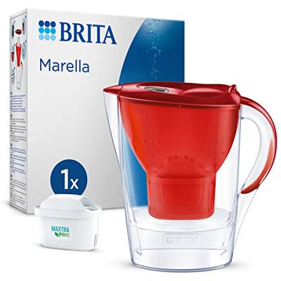 Brita waterfilterkan Marella Rood (2,4 l) incl. 1 x MAXTRA PRO All-in-1 filter die PFAS*, chloor en kalkaanslag vermindert, past in koelkastdeur, digitale vervangingsindicator en vuldeksel Brita waterfilterkan Marella Rood (2,4 l) incl. 1 x MAXTRA PRO All-in-1 filter die PFAS*, chloor en kalkaanslag vermindert, past in koelkastdeur, digitale vervangingsindicator en vuldeksel