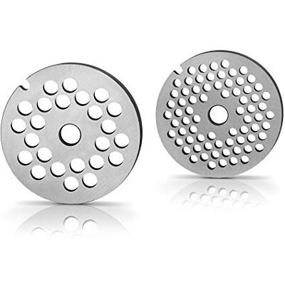 Bosch MUZ457LS Vleesmolenschijven, 2 schijven: 3 mm, 6 mm, roestvrij staal, vaatwasmachinebestendig, voor MUM 4, MUM 5, MUM serie 2, zilver Bosch MUZ457LS Vleesmolenschijven, 2 schijven: 3 mm, 6 mm, roestvrij staal, vaatwasmachinebestendig, voor MUM 4, MUM 5, MUM serie 2, zilver