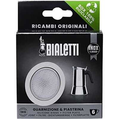 Bialetti Reserveonderdelen inclusief 1 afdichting en 1 plaat, compatibel met Venus, Kitty, Musa en Class (6 kopjes) Bialetti Reserveonderdelen inclusief 1 afdichting en 1 plaat, compatibel met Venus, Kitty, Musa en Class (6 kopjes)