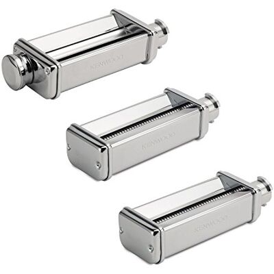 Kenwood Pasta-Set MAX980ME Zubehör für Küchenmaschinen, elektrische Nudelmaschine mit Lasagne-Walze und Spaghetti und Fettuccine Aufsatz, Edelstahl Kenwood Pasta-Set MAX980ME Zubehör für Küchenmaschinen, elektrische Nudelmaschine mit Lasagne-Walze und Spaghetti und Fettuccine Aufsatz, Edelstahl