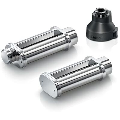 Bosch MUZS6PP accessoires Set van 2 pasta-accessoires Tagliatelle pastarol, lasagne-rol, adapter, voor keukenmachine serie 6, zwart/roestvrij staal Bosch MUZS6PP accessoires Set van 2 pasta-accessoires Tagliatelle pastarol, lasagne-rol, adapter, voor keukenmachine serie 6, zwart/roestvrij staal
