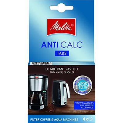 Melitta Ontkalker in tabletten, voor filterkoffiezetapparaten en waterkokers, 4 x 12 g Melitta Ontkalker in tabletten, voor filterkoffiezetapparaten en waterkokers, 4 x 12 g