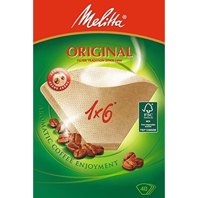 Melitta Cornet filter 1x6 papier x40 bruin Melitta Cornet filter 1x6 papier x40 bruin