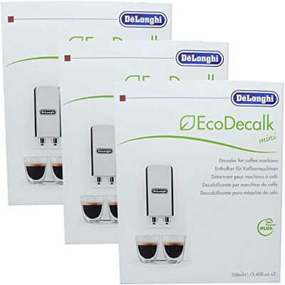 De'Longhi DeLonghi Eco Decalk ontkalker, set van 3, elk 2 x 100 ml, voor koffiezetapparaat, espresso, filter, stoomreiniger, stoomreiniger, stoomstrijkstation De'Longhi DeLonghi Eco Decalk ontkalker, set van 3, elk 2 x 100 ml, voor koffiezetapparaat, espresso, filter, stoomreiniger, stoomreiniger, stoomstrijkstation