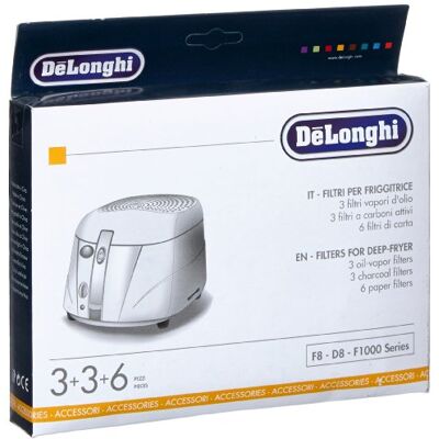 De'Longhi Filterset voor friteuse F8-F1000 serie, zwart/wit De'Longhi Filterset voor friteuse F8-F1000 serie, zwart/wit