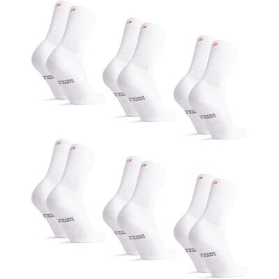 DANISH ENDURANCE Tennissokken, spons, ademend en versterkt, heren en dames, 6 stuks Chaussettes de Tennis en Coton, Rembourrées et Respirantes, pour le Sport et le Quotidien, Unisexe 43-47 DANISH ENDURANCE Tennissokken, spons, ademend en versterkt, heren en dames, 6 stuks Chaussettes de Tennis en Coton, Rembourrées et Respirantes, pour le Sport et le Quotidien, Unisexe 43-47