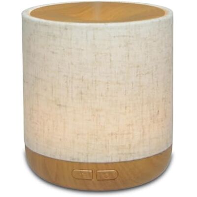 ZEN ARÔME Zen'Aroma ultrasone diffuser Alesia – diffuser etherische olie met koude aromatherapie – origineel design, schaal van linnen en houtkleurige coating – verspreiding + verlichting personaliseerbaar ZEN ARÔME Zen'Aroma ultrasone diffuser Alesia – diffuser etherische olie met koude aromatherapie – origineel design, schaal van linnen en houtkleurige coating – verspreiding + verlichting personaliseerbaar