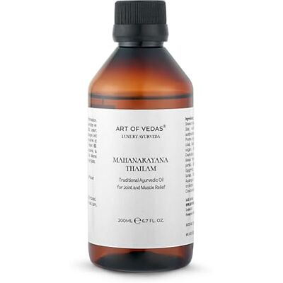 ART Mahanarayana Thailam 200 ml, klassieke ayurvedische massageolie, authentieke sesamformule, voor dagelijkse abhyanga, yoga en persoonlijke verzorging ART Mahanarayana Thailam 200 ml, klassieke ayurvedische massageolie, authentieke sesamformule, voor dagelijkse abhyanga, yoga en persoonlijke verzorging