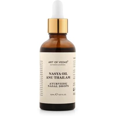 ART Nasya-olie, 50 ml, Anu Thailam, authentieke ayurvedische neusdruppels, klassieke sesamformule, voor dagelijkse dinacharya, yoga en persoonlijke verzorging ART Nasya-olie, 50 ml, Anu Thailam, authentieke ayurvedische neusdruppels, klassieke sesamformule, voor dagelijkse dinacharya, yoga en persoonlijke verzorging
