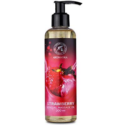 Trust Sensuele massageolie, aardbeien, 200 ml, lichaamsmassageolie met amandelolie en druivenpitolie, eetbaar, consumpeerbaar, natuurlijk, ontspanningsmassageolie Trust Sensuele massageolie, aardbeien, 200 ml, lichaamsmassageolie met amandelolie en druivenpitolie, eetbaar, consumpeerbaar, natuurlijk, ontspanningsmassageolie