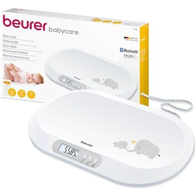 Beurer BY 90 babyweegschaal met gratis app (iOS + Android), geïntegreerd meetlint, belastbaarheid van 20 kg en hold-functie voor tegenspartelende baby’s Beurer BY 90 babyweegschaal met gratis app (iOS + Android), geïntegreerd meetlint, belastbaarheid van 20 kg en hold-functie voor tegenspartelende baby’s