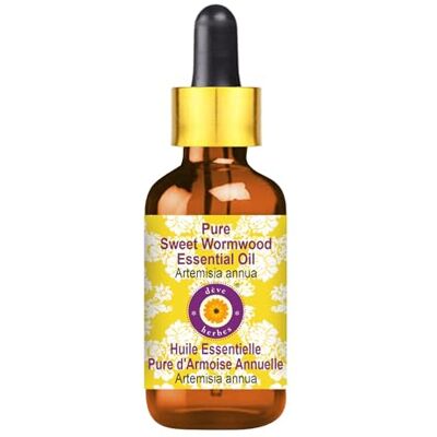 Deve Herbes Pure etherische olie van Artemisia annua met druppelaar van stoomgedestilleerd glas, 100 ml Deve Herbes Pure etherische olie van Artemisia annua met druppelaar van stoomgedestilleerd glas, 100 ml