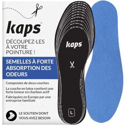 Kaps Odour Stop Strong Inlegzolen, geurremmend met actieve koolstof, krachtige werking, luchtverfrissend, alle maten beschikbaar, verstelbaar om te snijden 30 cm (Lot de 2) Kaps Odour Stop Strong Inlegzolen, geurremmend met actieve koolstof, krachtige werking, luchtverfrissend, alle maten beschikbaar, verstelbaar om te snijden 30 cm (Lot de 2)