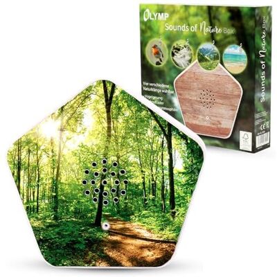 OLYMP Sounds of Nature Box natuurlijke geluiden voor ontspanning en rust Soundbar met vogelgezang, beekfluistering, bergweiden, zeegeluid, muziekdoos inclusief OLYMP Sounds of Nature Box natuurlijke geluiden voor ontspanning en rust Soundbar met vogelgezang, beekfluistering, bergweiden, zeegeluid, muziekdoos inclusief