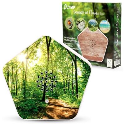 OLYMP Sounds of Nature Box natuurlijke geluiden voor ontspanning en rust Soundbar met vogelgezang, beekfluistering, bergweiden, zeegeluid, muziekdoos inclusief OLYMP Sounds of Nature Box natuurlijke geluiden voor ontspanning en rust Soundbar met vogelgezang, beekfluistering, bergweiden, zeegeluid, muziekdoos inclusief