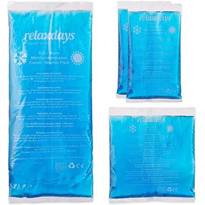 Relaxdays 4 stuks koelkompressen, 3 maten, warm/koud kompressen, koelgel, herbruikbaar, blauw Relaxdays 4 stuks koelkompressen, 3 maten, warm/koud kompressen, koelgel, herbruikbaar, blauw
