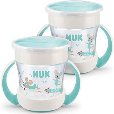 NUK Mini Magic Cup Set van 2 bekers 360° anti-lekrand vanaf 6 maanden Handige handvatten BPA Free 160ml Multicolor NUK Mini Magic Cup Set van 2 bekers 360° anti-lekrand vanaf 6 maanden Handige handvatten BPA Free 160ml Multicolor