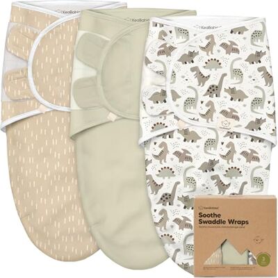 KeaBabies Biologische babyslaapzak, 3 stuks, babyslaapzak voor pasgeborenen, ergonomische inbakerzak voor baby's van 0-3 maanden KeaBabies Biologische babyslaapzak, 3 stuks, babyslaapzak voor pasgeborenen, ergonomische inbakerzak voor baby's van 0-3 maanden