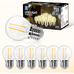 Aigostar Edison LED-lamp van 6 W, komt overeen met 55 W halogeenlamp, E27 fitting, warm licht 2700 K, 720 lumen. 360º hoek, CRI ≥ 80,G45 verpakking van 6 stuks, decoratief, retro vintage Aigostar Edison LED-lamp van 6 W, komt overeen met 55 W halogeenlamp, E27 fitting, warm licht 2700 K, 720 lumen. 360º hoek, CRI ≥ 80,G45 verpakking van 6 stuks, decoratief, retro vintage