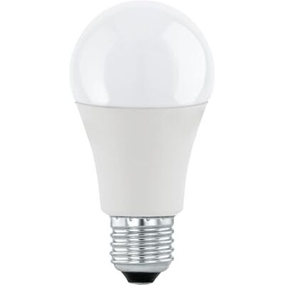 EGLO Dimbare E27 ledlamp, ondoorzichtig, 11 watt (komt overeen met 75 watt), 1055 lumen, warm wit, 3000 Kelvin, opaal wit, A60, Ø 6 cm EGLO Dimbare E27 ledlamp, ondoorzichtig, 11 watt (komt overeen met 75 watt), 1055 lumen, warm wit, 3000 Kelvin, opaal wit, A60, Ø 6 cm
