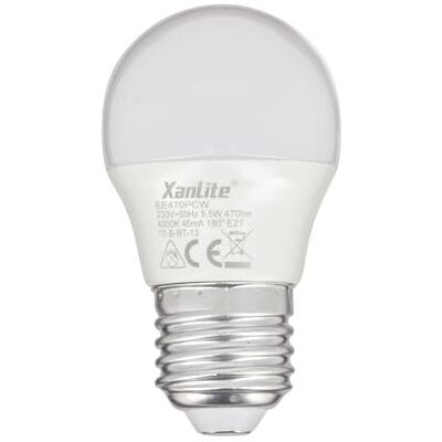 Xanlite EE470PCW P45 Klassieke fitting E27, gloeilamp, stralingshoek 200 E27, 5,3 W, komt overeen met 40 W, ledverlichting, neutraal licht, EE470 PCW, neutraal wit Xanlite EE470PCW P45 Klassieke fitting E27, gloeilamp, stralingshoek 200 E27, 5,3 W, komt overeen met 40 W, ledverlichting, neutraal licht, EE470 PCW, neutraal wit