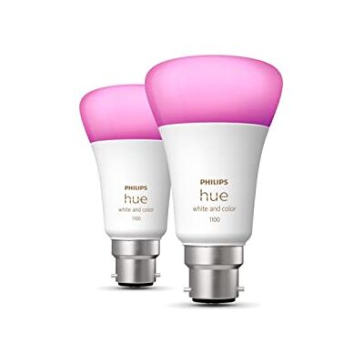Philips White and Color Ambiance Ledlamp, B22, komt overeen met 75 W, Bluetooth-compatibel, 2 stuks Philips White and Color Ambiance Ledlamp, B22, komt overeen met 75 W, Bluetooth-compatibel, 2 stuks