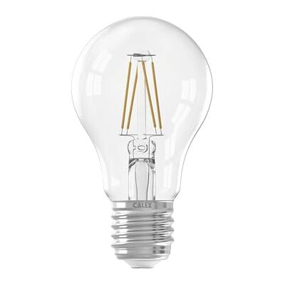 CALEX Ledlamp filament E27 met dag/nachtsensor, standaard A60 transparant, warm wit licht (2700 K), 360° hoek, 4W 470 lumen CALEX Ledlamp filament E27 met dag/nachtsensor, standaard A60 transparant, warm wit licht (2700 K), 360° hoek, 4W 470 lumen