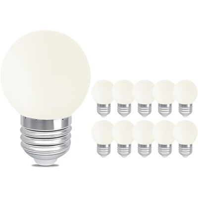 BELINGGO Set van 10 kleine E27 ledlampen, 1 W, laag lumen, zacht wit, 3000 K, niet dimbaar, voor slaapkamer, make-up, spiegel, veranda, wandlampen BELINGGO Set van 10 kleine E27 ledlampen, 1 W, laag lumen, zacht wit, 3000 K, niet dimbaar, voor slaapkamer, make-up, spiegel, veranda, wandlampen